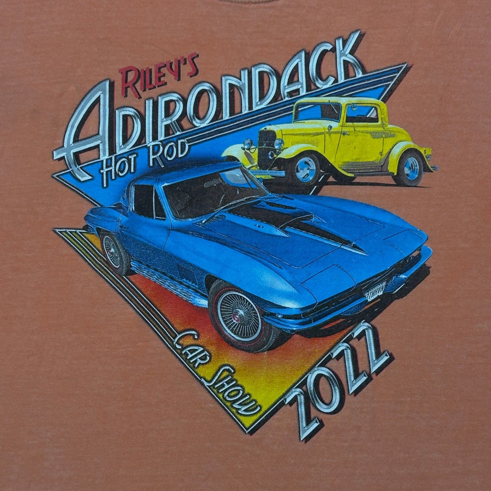 Comfort Colors T-Shirt Mens XL Salmon Adirondack Hot Rod Car Show Graphic Tee - Picture 7 of 8